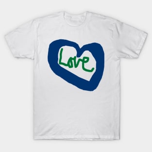 Love Heart Blue Heart TShirt T-Shirt